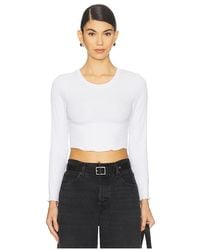 LNA - Arya Cropped Long Sleeve Top - Lyst