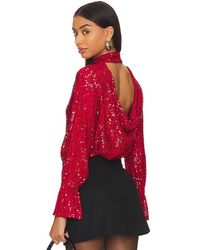 1.STATE - Sequin Drape Back Top In Red. Size M, S, Xs. - Lyst