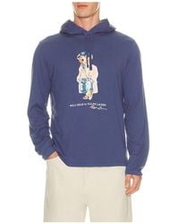 Polo Ralph Lauren - Long Sleeve Jersey Knit Litchfield Bear Graphic T-Shirt With Hood - Lyst