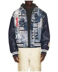 TRUE RELIGION - Denim Print Bomber Jacket - Lyst
