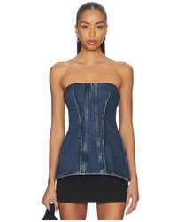 Agolde - Lara Corset Top en Blue - Lyst