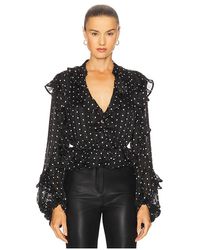 Bardot - Frill Detail Spot Blouse - Lyst