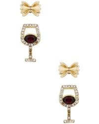 BaubleBar - Set Pendientes Endless Pastabilities En Color Rojo Talla - Lyst