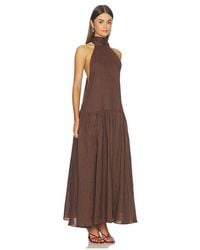 AEXAE - Linen Halter Drop Waist Maxi Dress - Lyst