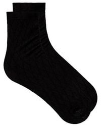 Wolford - Cotton Diamond Socks en Black. - Lyst