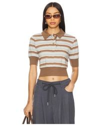 Lovers + Friends - Maisy Polo Top En Color Baby,Tan Talla En - Lyst