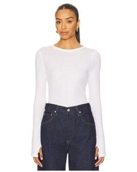 Enza Costa - Langarmoberteil Im New-Classic-Stil Aus Kaschmir Mit Rundhalsausschnitt - Lyst