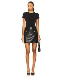 Alice + Olivia - Sydney Faux Leather A Line Dress With Pocket - Lyst