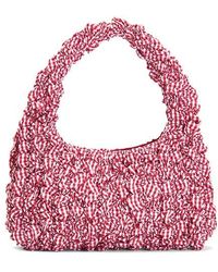 Loeffler Randall - Mini Bolso Hobo Fruncido Con Rayas Azules Syd En Color Rojo Talla En - Lyst