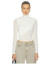 Enza Costa - Sheer Cashmere Jersey Bandana Turtleneck Top - Lyst