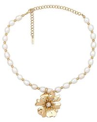 Ettika - Pearl And Flower Necklace - Lyst