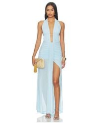 Runaway the Label - Adrianna Plunge Ruched Maxi Dress - Lyst
