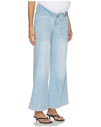 DL1961 - X Bumpsuit Hepburn Wide Leg High Rise Maternity Jeans - Lyst