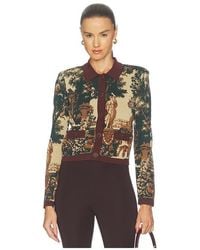 L'Agence - 'Agence Osiris Jacquard Collared Cardi - Lyst