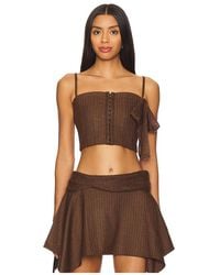 ZEMETA - My Bow Pin Stripe Corset Top - Lyst