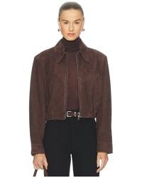 Agolde - Nahlia Cropped Suede Jacket - Lyst