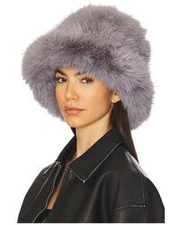 Jocelyn - Oversized Faux Fur Bucket Hat - Lyst