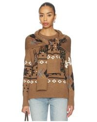 Monse - Fair Isle Crewneck Sweater With Scarf - Lyst