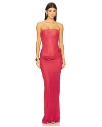 Maygel Coronel - Maxivestido Campano En Color Rojo Talla - Lyst