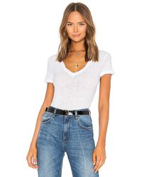 James Perse - Casual V Neck Tee With Reverse Binding - Lyst