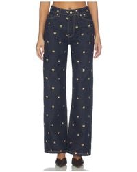 Ulla Johnson - The Willow Embellished Wide Leg Jean - Lyst