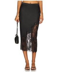 Fleur du Mal - Silk And Lace Scallop Midi Skirt - Lyst