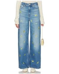 Ganni - Printed Flower Denim Lari Jeans - Lyst