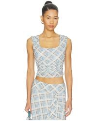 SOVERE - Novalyn Plaid Top - Lyst