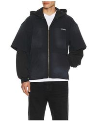 we11done - Faded Layered Hoodie Jacket - Lyst