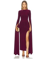 Norma Kamali - Open Back Ribbon Sleeve Wide Slit Gown - Lyst