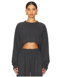 Norma Kamali - Oversized Cropped Cotton Tee - Lyst
