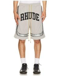 Rhude - Baggy Mesh Collegiate Logo Shorts - Lyst