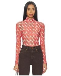Bardot - Alba Long Sleeve Mesh Top - Lyst