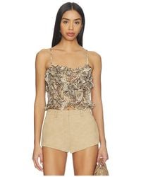 Bardot - Alira Printed Frill Crop Top - Lyst