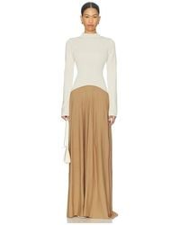 white silk halter neck dress Laura Halter Satin Gown / White | MESHKI main image 0