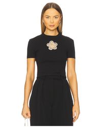 Area - Crystal Flower Cropped T-Shirt - Lyst