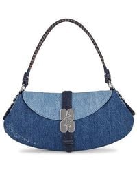 Ganni - B-Kat Denim Shoulder Bag - Lyst