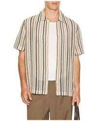 Vince - Beach Stripe Short Sleeve Shirt - Lyst