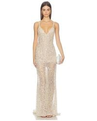 Bronx and Banco - V-Neck Embellished Gown - Lyst