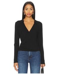 LNA - Camryn Wrap Long Sleeve Top - Lyst