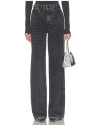 GOOD AMERICAN - Good Skate Wide Leg Crystal Jeans - Lyst