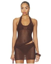 SNDY'S - Casey Crochet Halter Top - Lyst