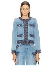 Alice + Olivia - Landon Cropped Denim Jacket - Lyst