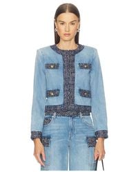 Alice + Olivia - Landon Cropped Denim Jacket - Lyst