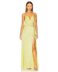 Azeeza - Vestido Largo Delara En Color Amarillo Talla En - Lyst