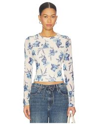 Rag & Bone - Yana Printed Mesh Long Sleeve Tee - Lyst