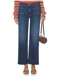 Mother - Lil Petite Patch Pocket Mid Rise Maven Sneak Jeans - Lyst