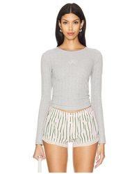 Damson Madder - Lua Long Sleeve Pointelle Top - Lyst