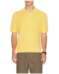 Beams Plus - Knit Polo Cable En Color Amarillo Talla (También En S, Xl) - Lyst