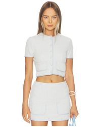 Devon Windsor - BLOUSON CROPPED KAI en Baby Blue - Lyst